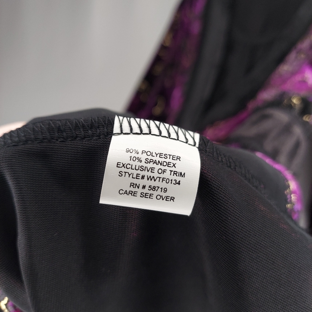 Y2K Velvet Empire Tie Waist Flare Sleeve Top Womens 2X Purple Witchy Whimsigoth - Picture 11 of 13